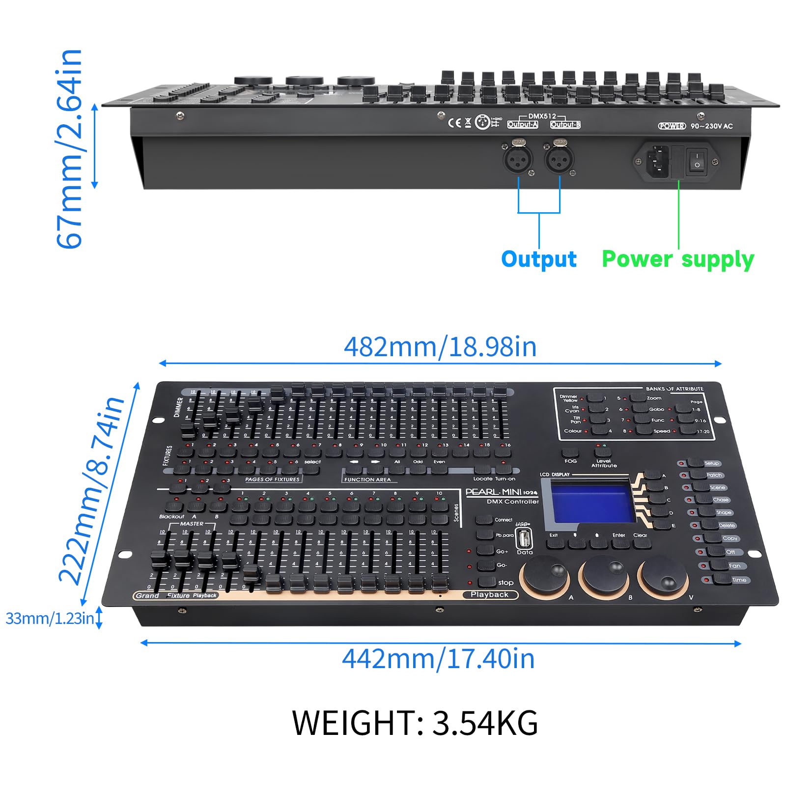 Amazon.com: Professional DMX512 Stage Lighting Controller, Mini